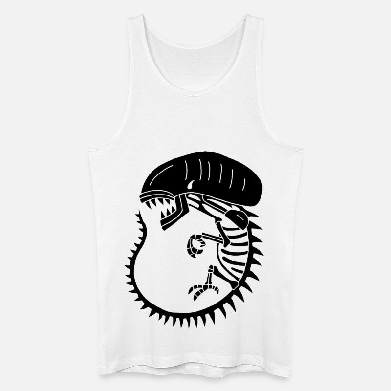 Schwarzes außerirdisches Monsterskelett - Männer Bio Tank Top - Weiß