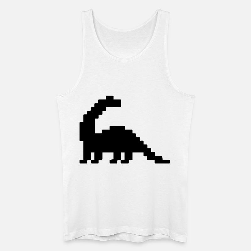Dinosaurier Brontosaurus Pixel - Männer Bio Tank Top - Weiß