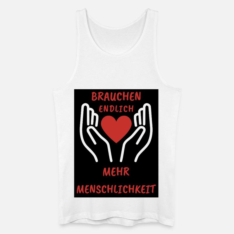 Herz- und Handdesign mit Botschaft - Männer Bio Tank Top - Weiß