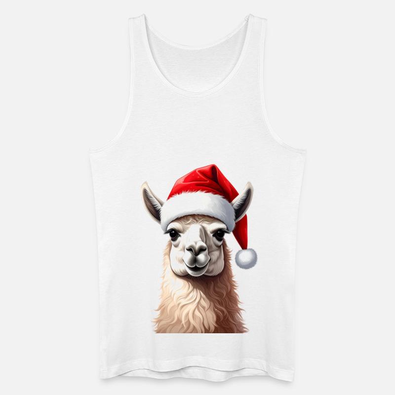 Lama oder Alpaka zu Weihnachten - Männer Bio Tank Top - Weiß