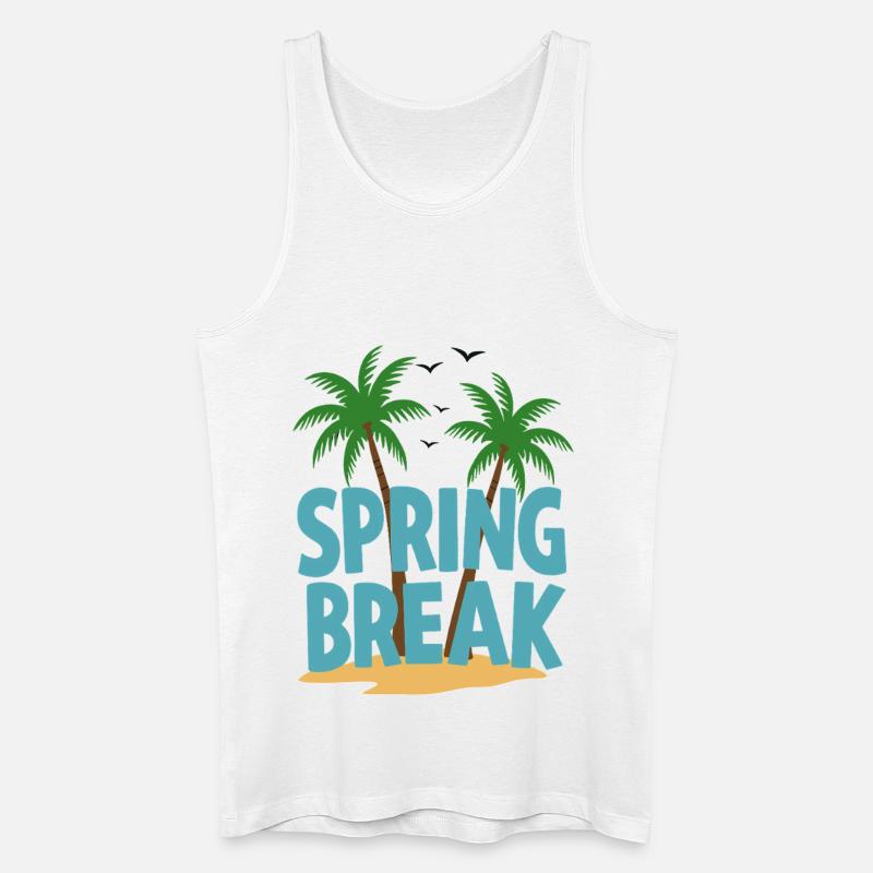 Spring Break Palmen Strand - Männer Bio Tank Top - Weiß