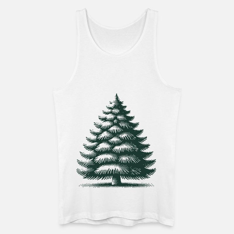 Traditioneller Weihnachtsbaum Illustration - Männer Bio Tank Top - Weiß