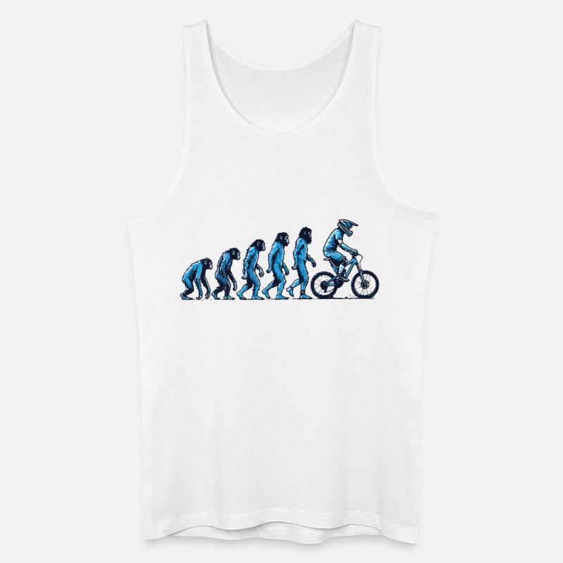 Evolution Vom Affen Zum Fahrradfahrer - Männer Bio Tank Top - Weiß