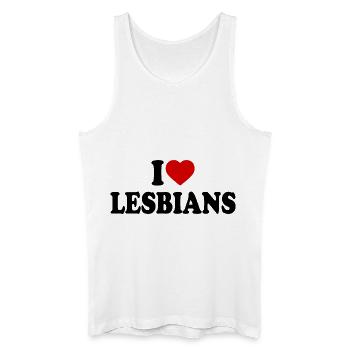 I love lesbians - Débardeur bio Homme - blanc - Devant