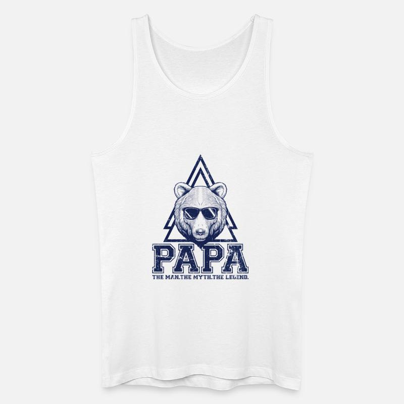 Papa Bear Dreieck-Logo - Männer Bio Tank Top - Weiß