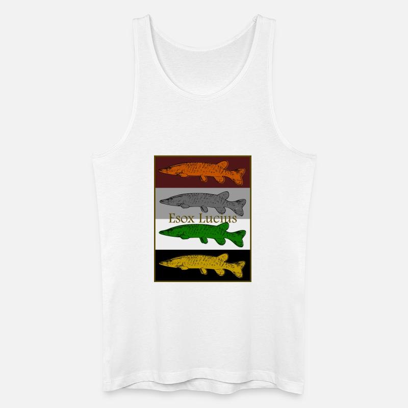 Buntes Hecht Design - Männer Bio Tank Top - Weiß