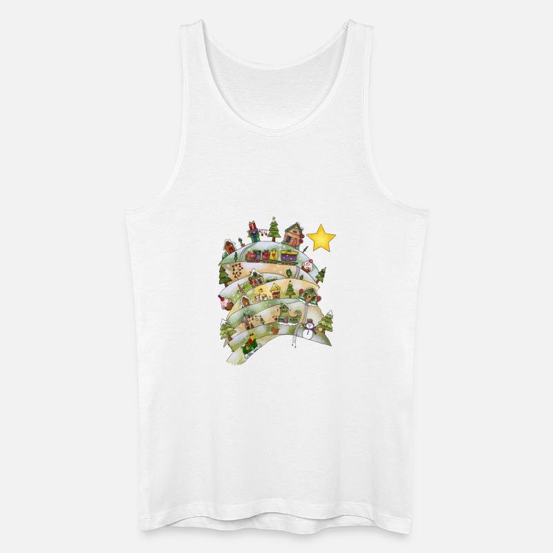 Weihnachtsdorf - Männer Bio Tank Top - Weiß