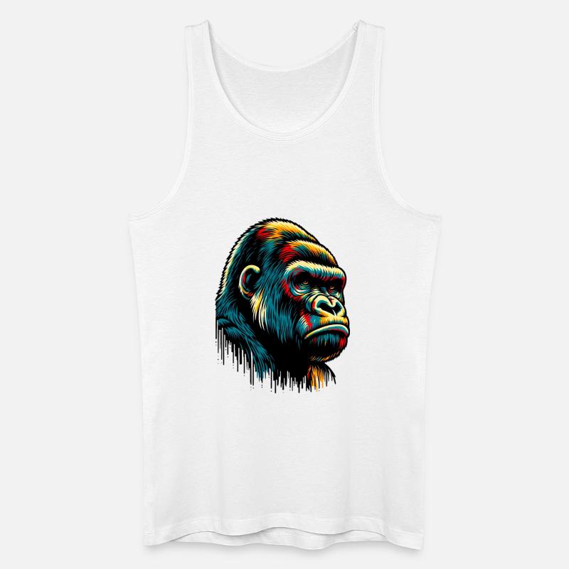 Gorilla - Männer Bio Tank Top - Weiß