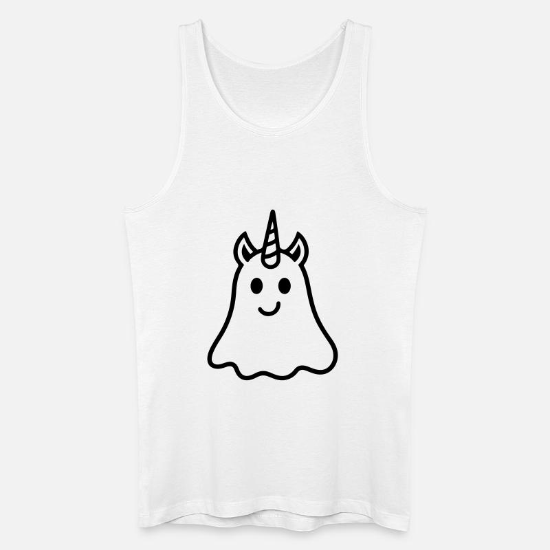 Unicorn Ghost - Männer Bio Tank Top - Weiß