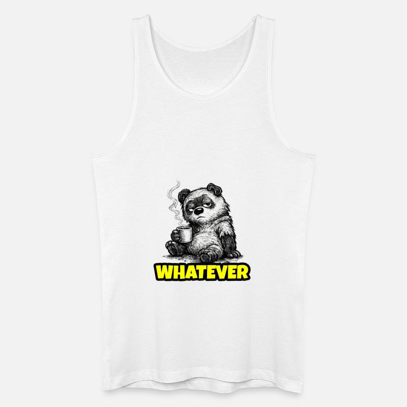Whatever – Grumpy Bear Coffee (Sketch) - Männer Bio Tank Top - Weiß