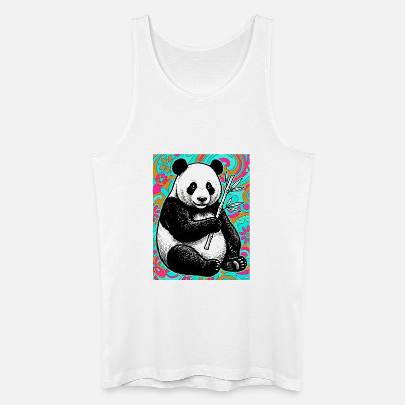 Panda - Männer Bio Tank Top - Weiß