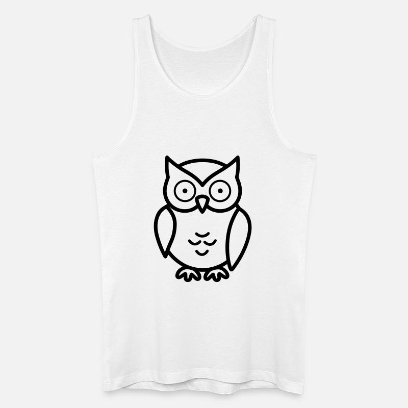Eule - Männer Bio Tank Top - Weiß
