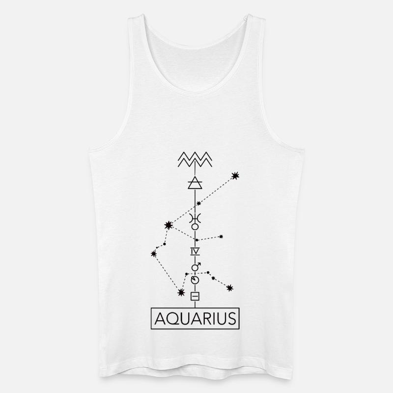 Aquarius - Wassermann Sternzeichen - schwarz - Männer Bio Tank Top - Weiß