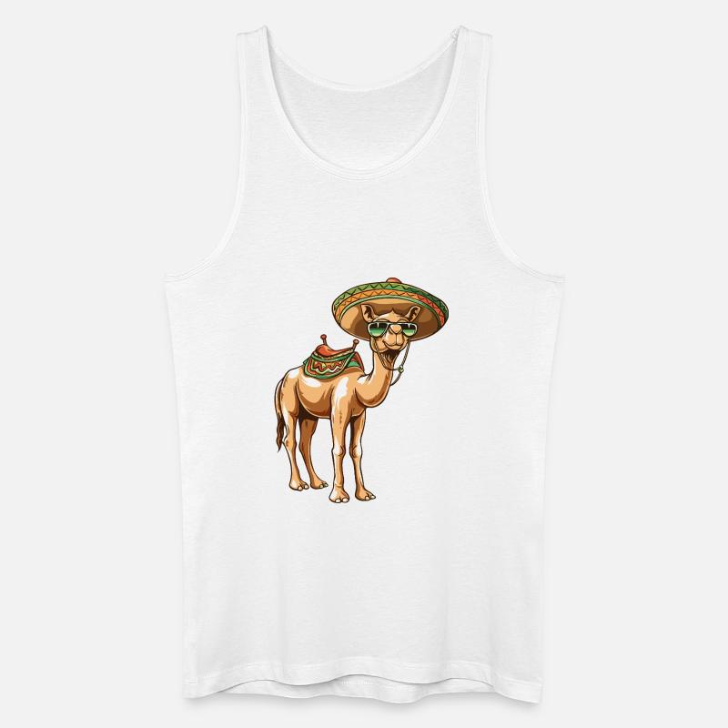 Kamel Comic Lustig Sombrero - Männer Bio Tank Top - Weiß