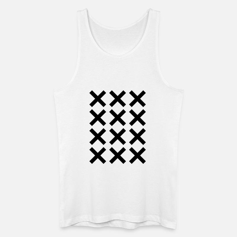 X pattern grid design - Men’s Organic Tank Top - white