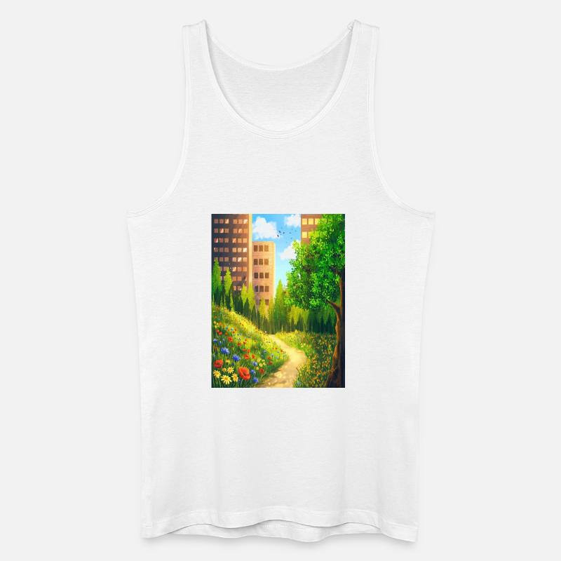 Städtischer Blumenpfad - Männer Bio Tank Top - Weiß