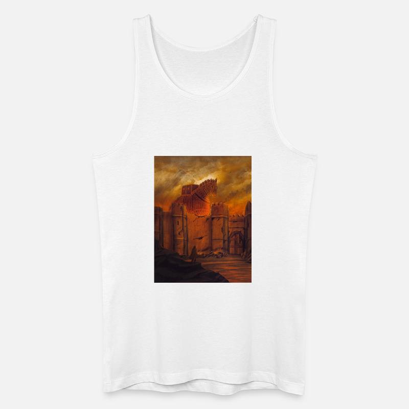 Trojanisches Pferd in Muralla - Männer Bio Tank Top - Weiß