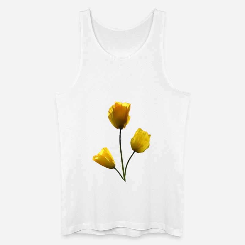 Mohn gelbe Mohnblumen - Männer Bio Tank Top - Weiß