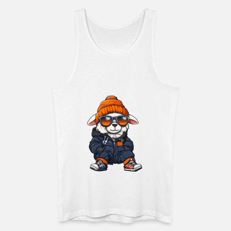 Schaf Winter Comic - Männer Bio Tank Top - Weiß