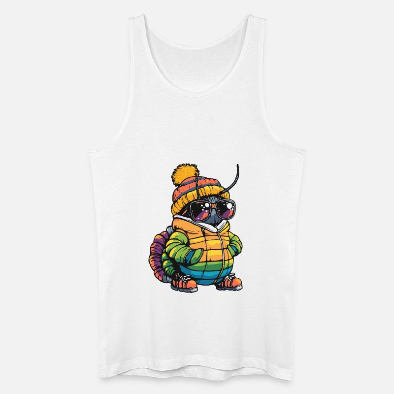Wurm Cool Comic - Männer Bio Tank Top - Weiß