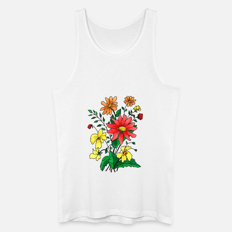 Blumen - Männer Bio Tank Top - Weiß