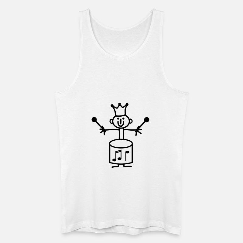 Drummer King - Männer Bio Tank Top - Weiß