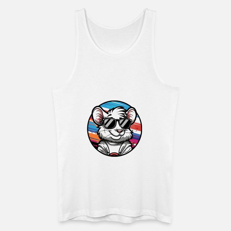 Maus Comic Cool Sommer - Männer Bio Tank Top - Weiß
