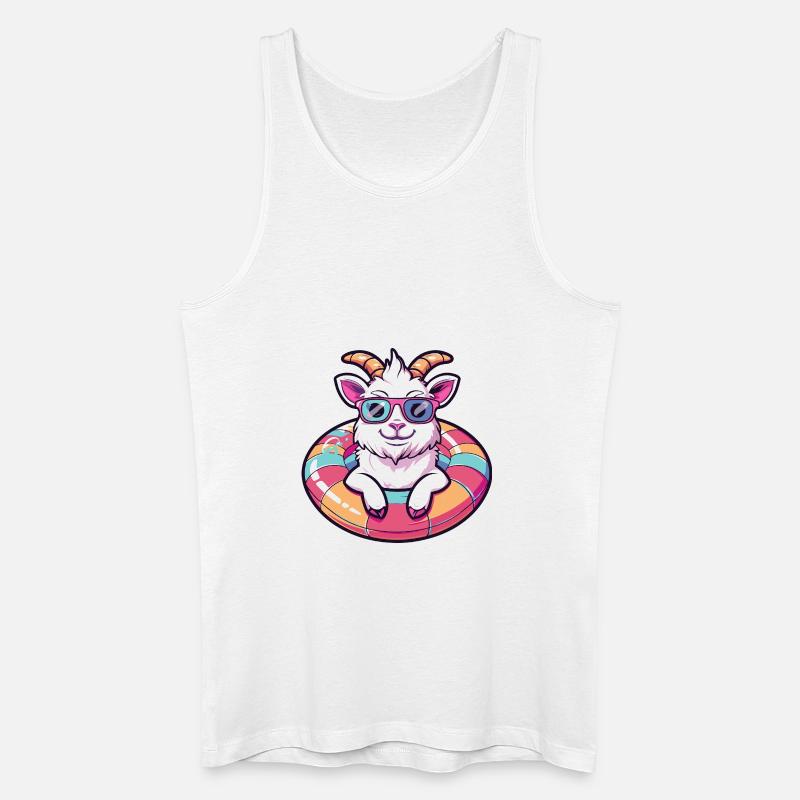 Bergziege Comic Cool - Männer Bio Tank Top - Weiß