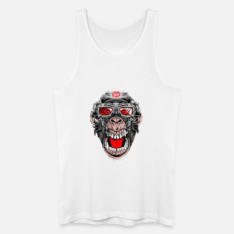 Crazy Monkey - Männer Bio Tank Top - Weiß