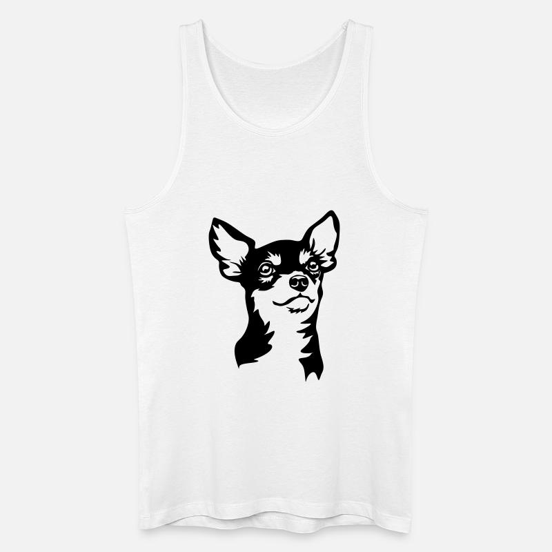 Chihuahua Kopf - Männer Bio Tank Top - Weiß
