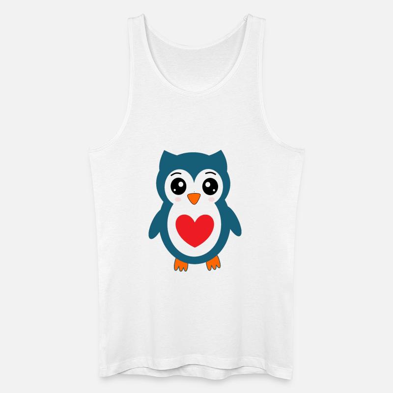 Eule blaue Eule  - Männer Bio Tank Top - Weiß