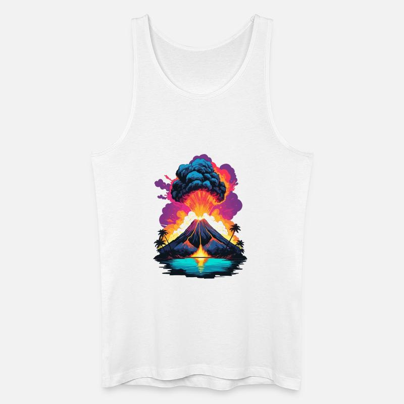 Vulkan Ausbruch - Männer Bio Tank Top - Weiß