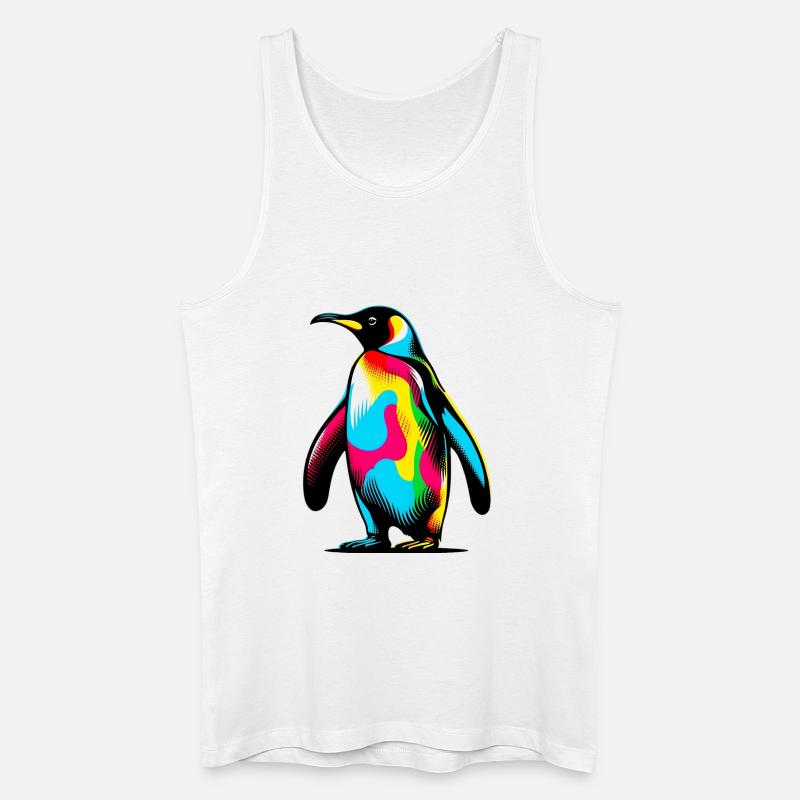 Pinguin - Männer Bio Tank Top - Weiß