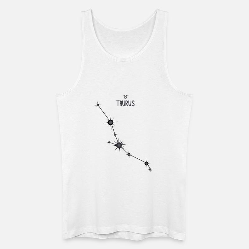 Stier Sternzeichen Sternbild Schwarz & Grau - Männer Bio Tank Top - Weiß