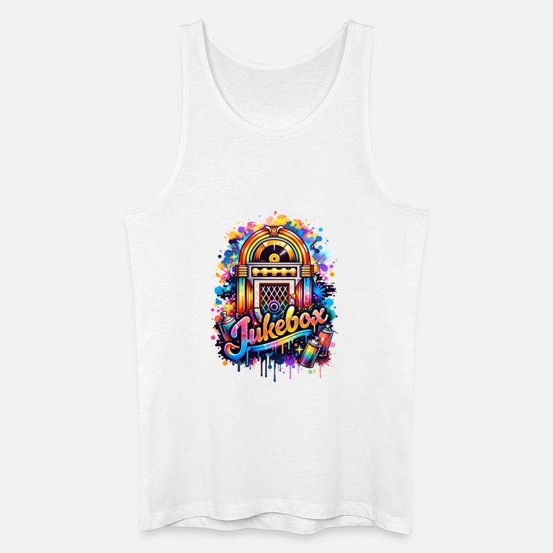 Bunte Jukebox im Graffiti-Style  - Männer Bio Tank Top - Weiß