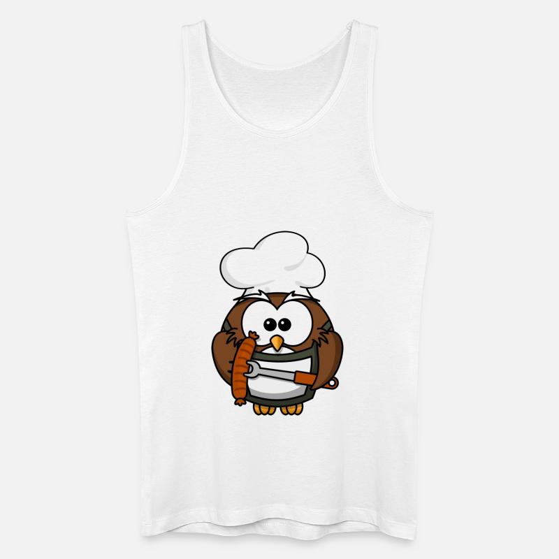 Grillmeister Eule / Papa Eule - Männer Bio Tank Top - Weiß