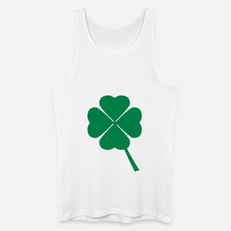 Kleeblatt mit 4 Blättern - Männer Bio Tank Top - Weiß