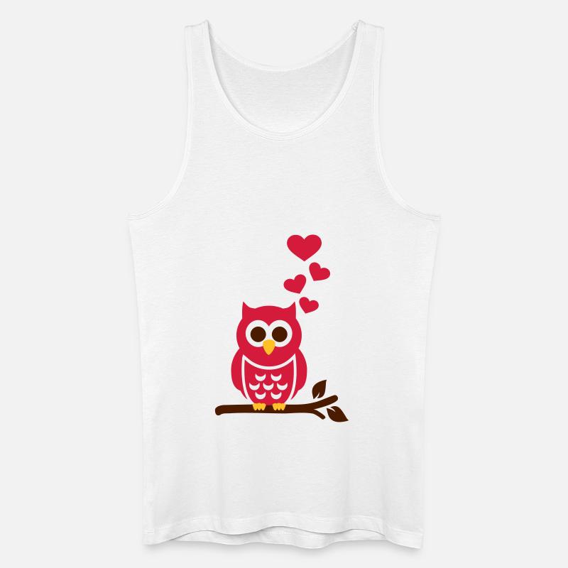Eule - Männer Bio Tank Top - Weiß