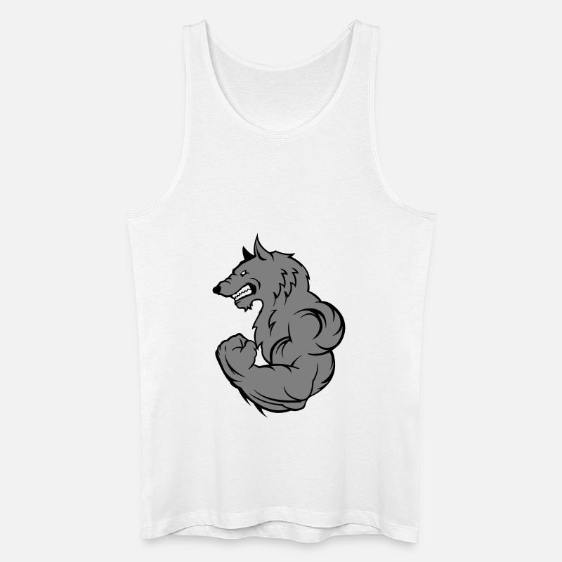 strong wolf - Männer Bio Tank Top - Weiß