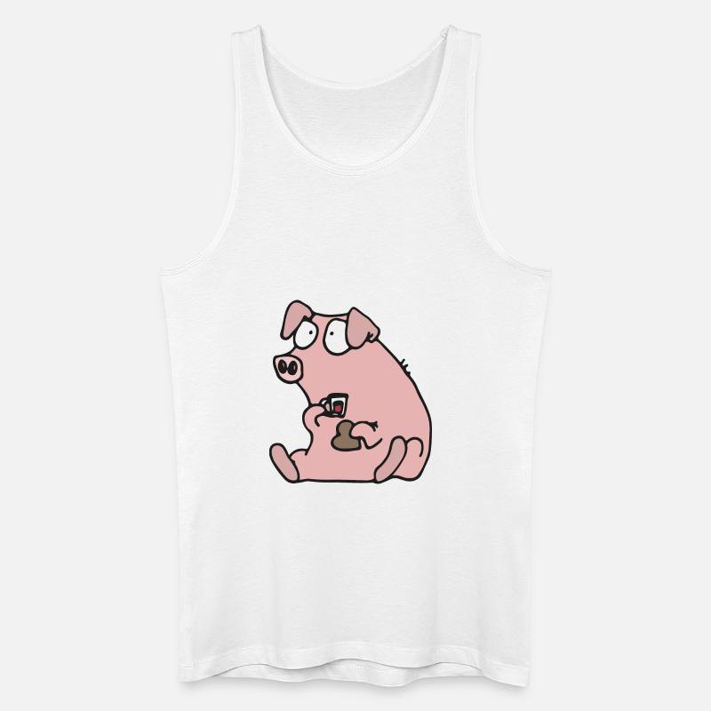 Julgris äter pepparkaka - Männer Bio Tank Top - Weiß