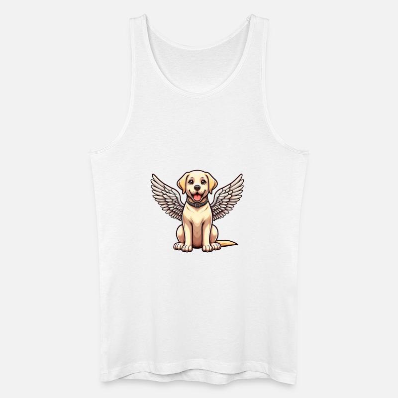 Labrador Retriever Comic Engel - Männer Bio Tank Top - Weiß