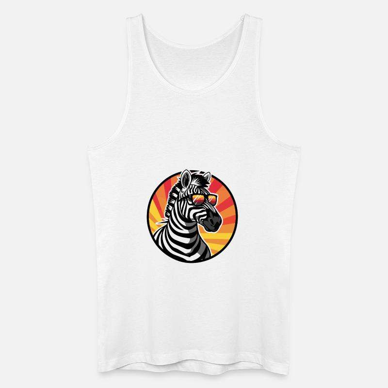Zebra Comic Cool Sommer - Männer Bio Tank Top - Weiß