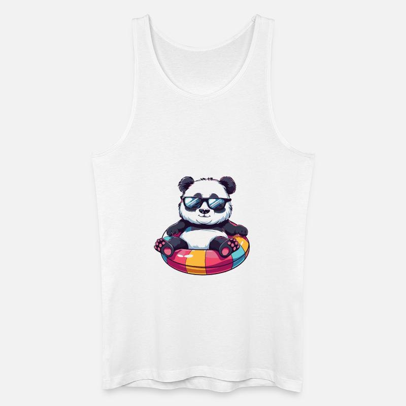 Panda Comic Cool - Männer Bio Tank Top - Weiß