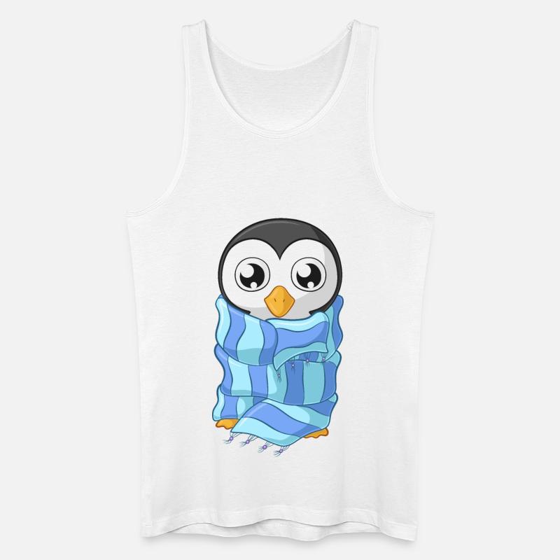 Frierender Comic Pinguin - Männer Bio Tank Top - Weiß