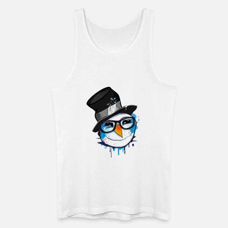 Schneemann mit Nerd Brille - Männer Bio Tank Top - Weiß