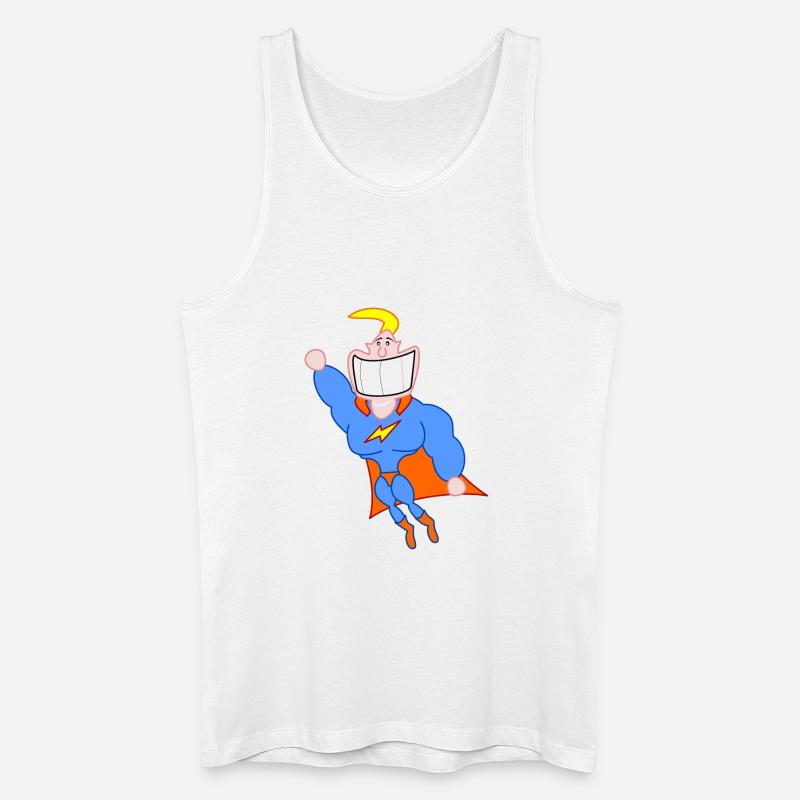 Lustiger Superheld - Männer Bio Tank Top - Weiß