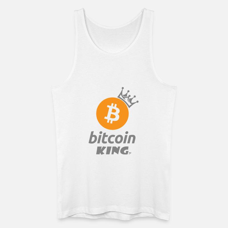 Bitcoin King Crown Logo Tee - Männer Bio Tank Top - Weiß