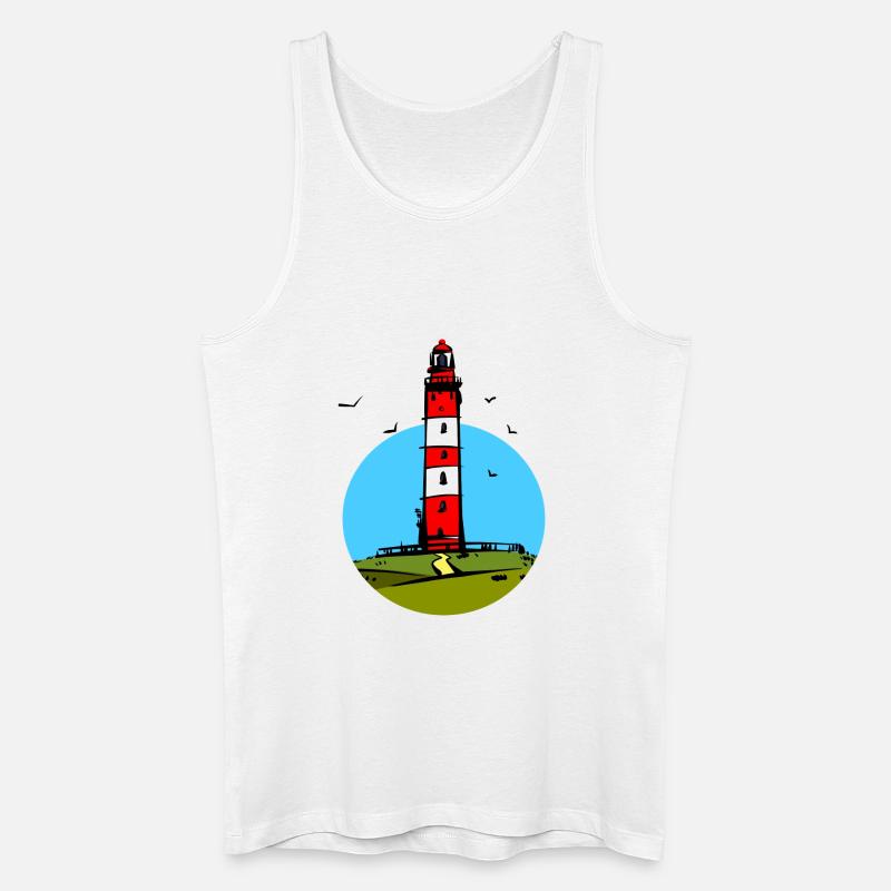Leuchtturm Amrum Design - Männer Bio Tank Top - Weiß