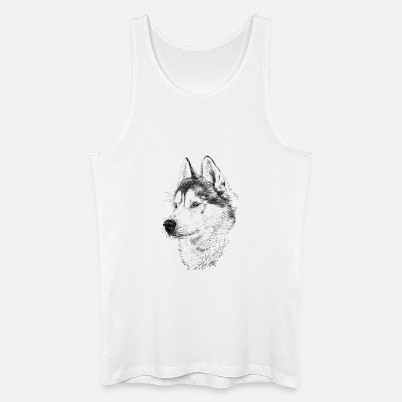 Husky - Männer Bio Tank Top - Weiß