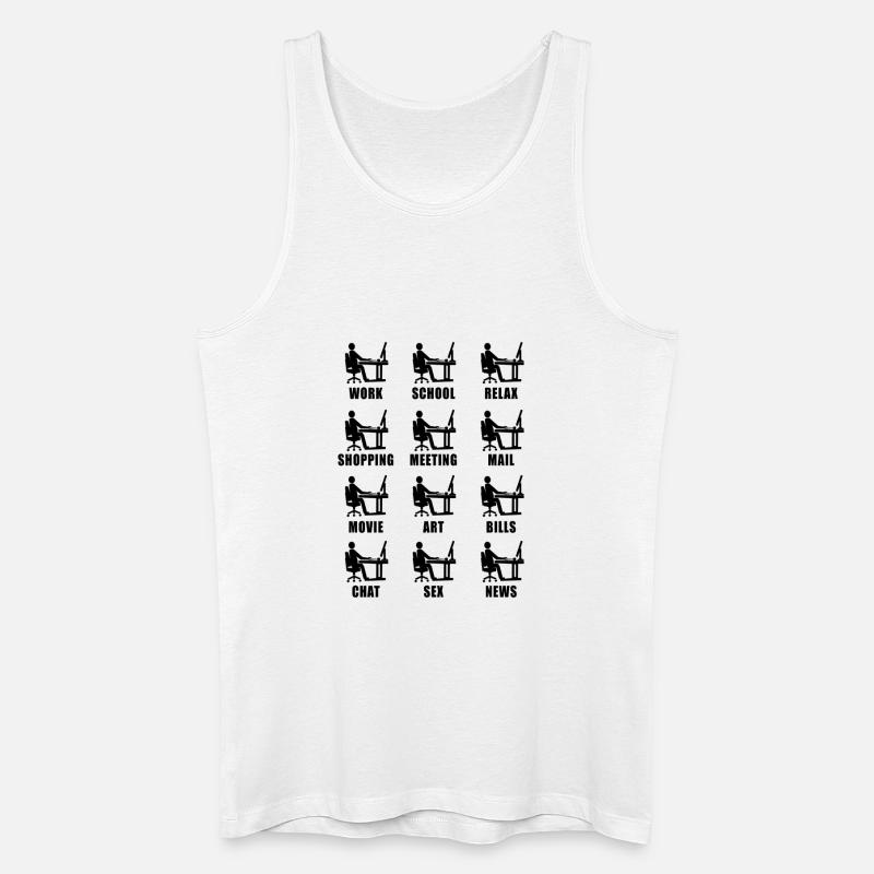 Computer Homeoffice Fun Geschenk - Männer Bio Tank Top - Weiß